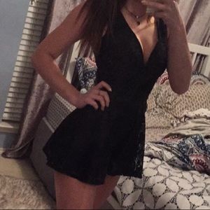 black lace romper